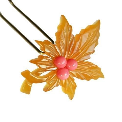 べっ甲風 楓 花月かんざし | かづら清老舗オンラインショップ