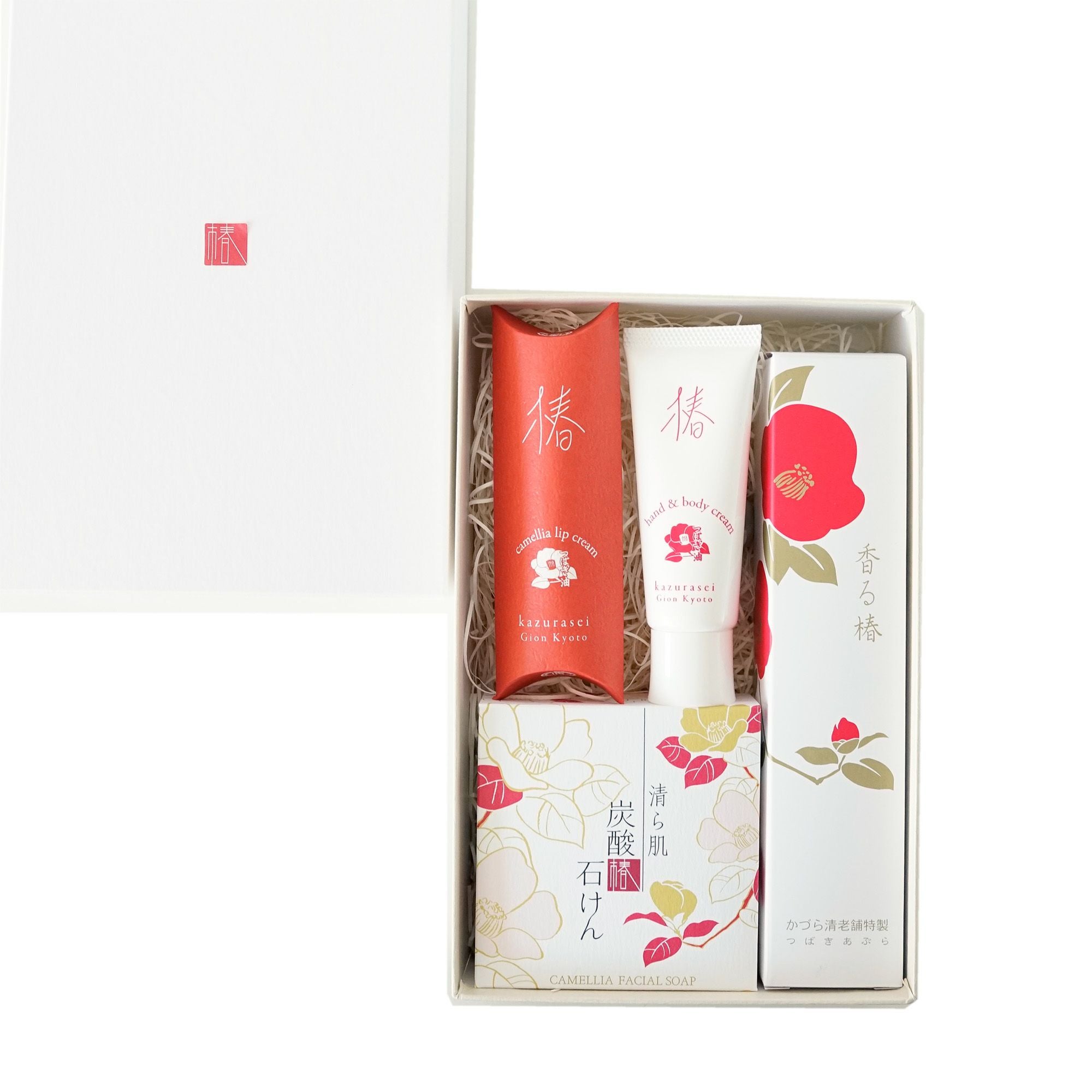 香る椿スキンケア5点セット(ちりめんポーチ付き) | かづら清老舗