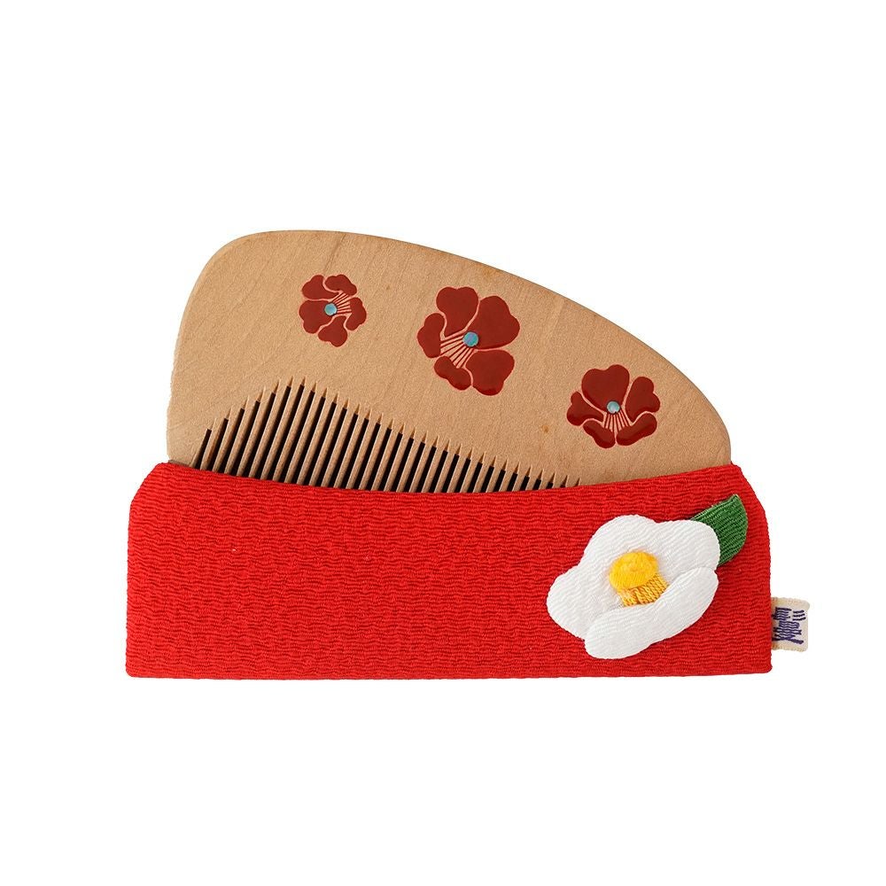 つばきくし】彫り解き櫛4寸（椿） | かづら清老舗オンラインショップ