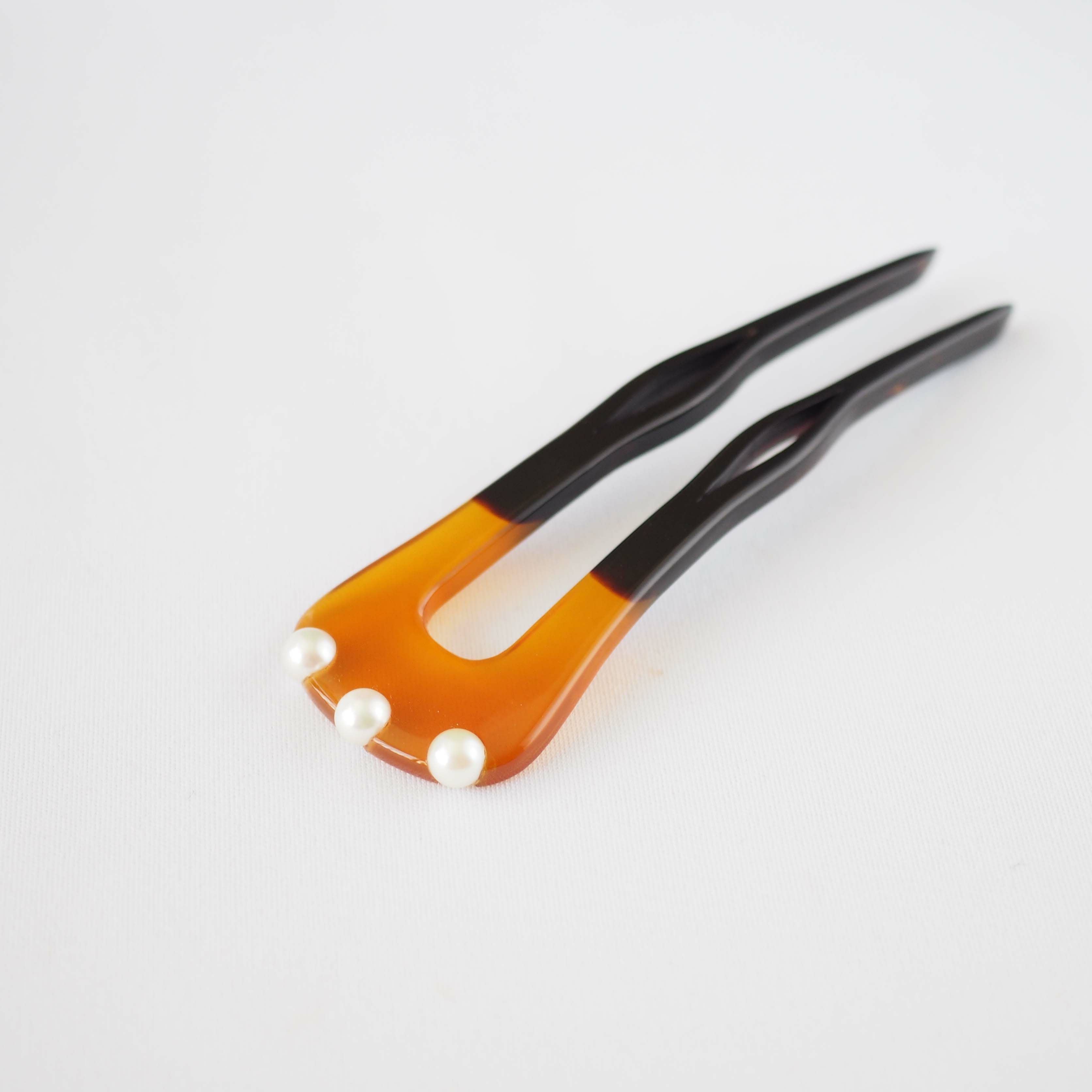 本べっ甲 かんざし（パール付き） | かづら清老舗オンラインショップ