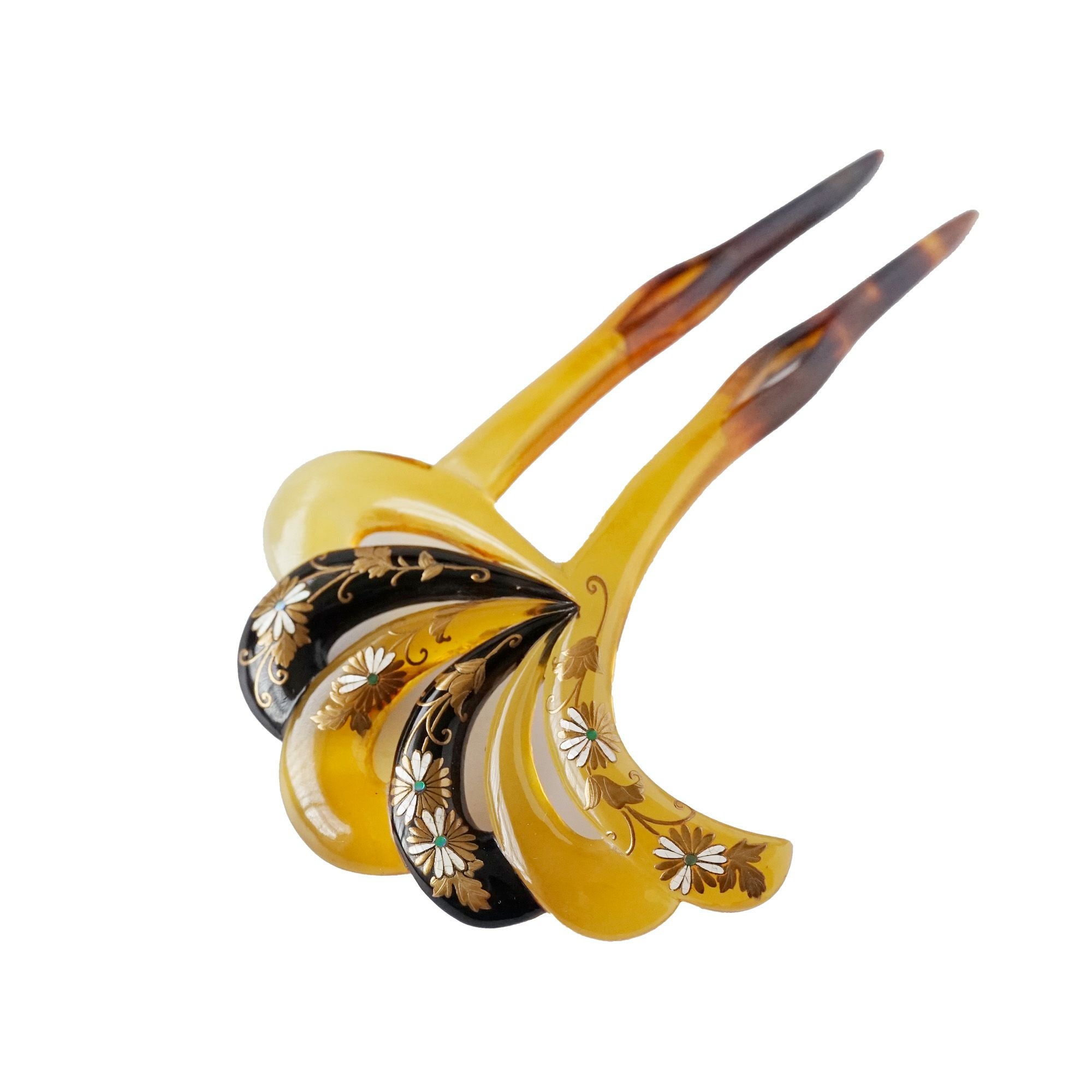 本べっ甲 純金蒔絵螺鈿かんざし 蔦文様 | かづら清老舗オンラインショップ