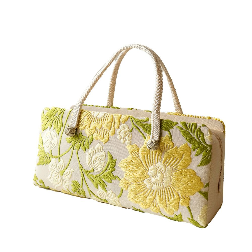 菊と葵（唐織） 西陣織和装バッグ | かづら清老舗オンラインショップ