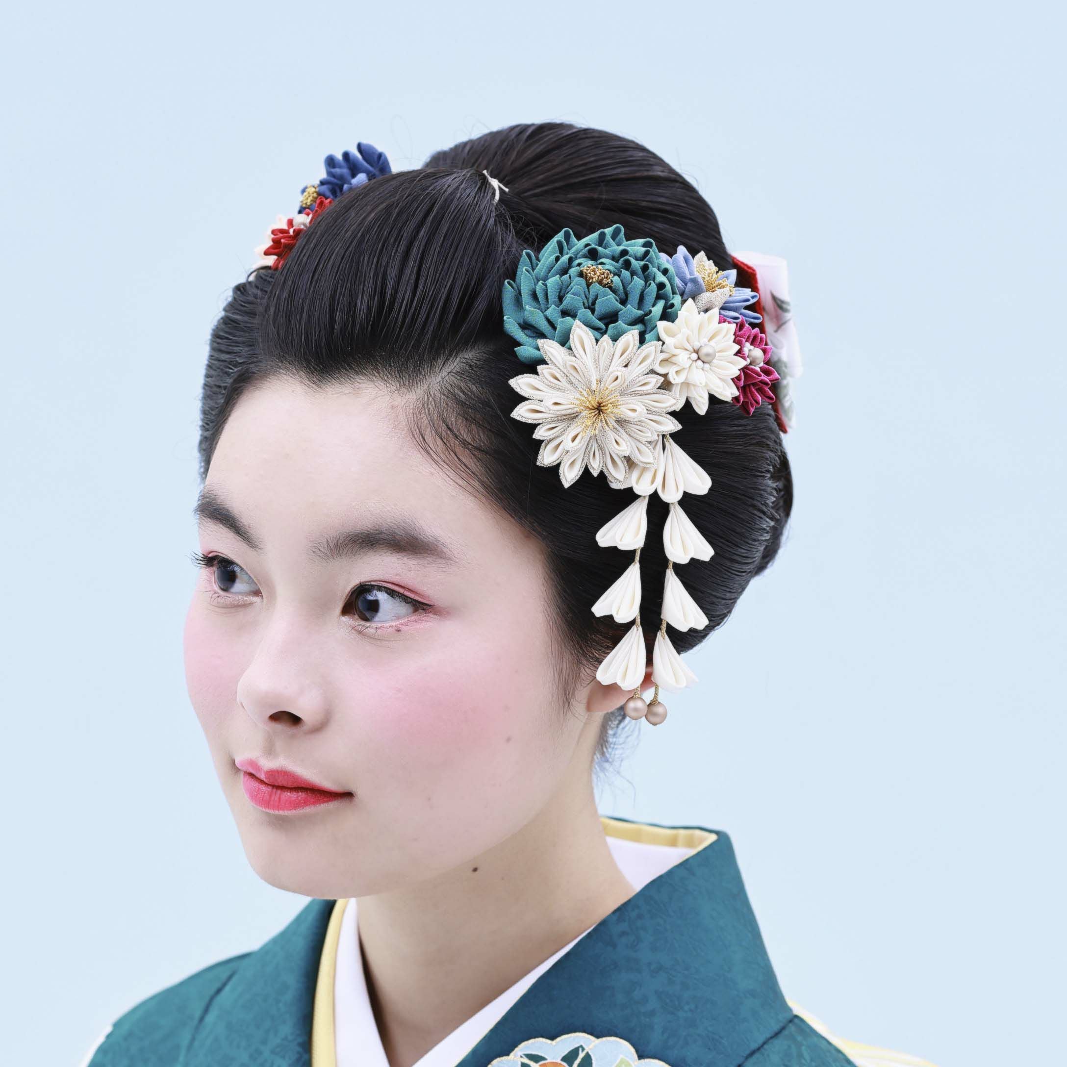 本漆純金蒔絵螺鈿 櫛・平打ちセット 橘文様 朱 | かづら清老舗