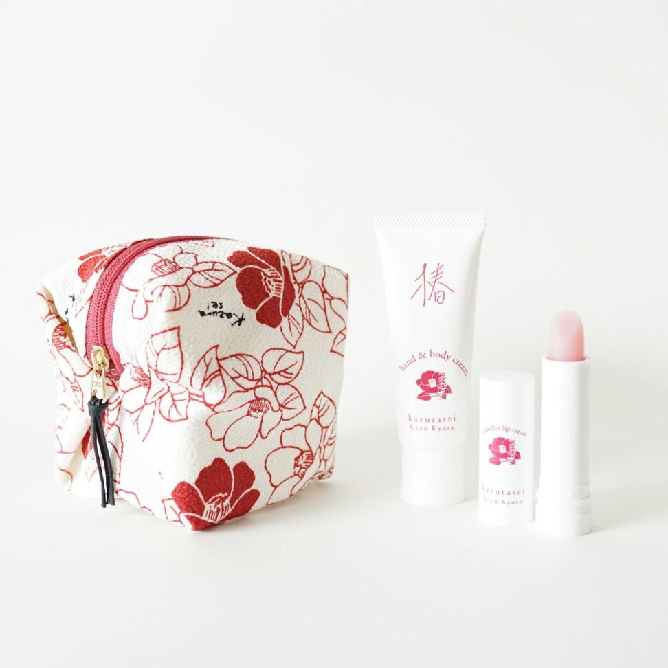 香る椿スキンケア5点セット(ちりめんポーチ付き) | かづら清老舗