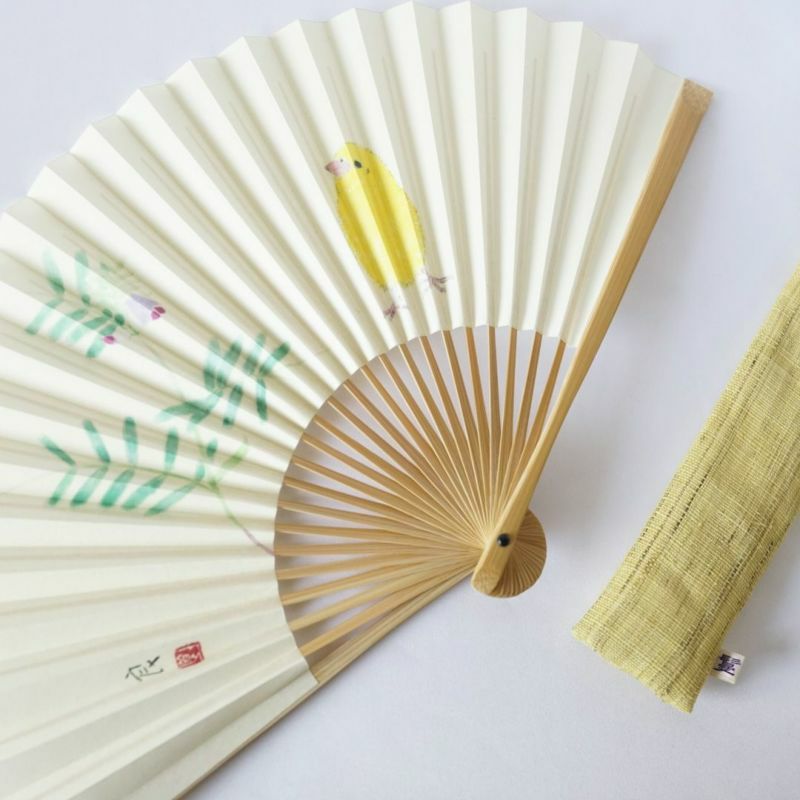 重岡良子画」 扇子・ケースセット（ひよこ） | かづら清老舗オンライン