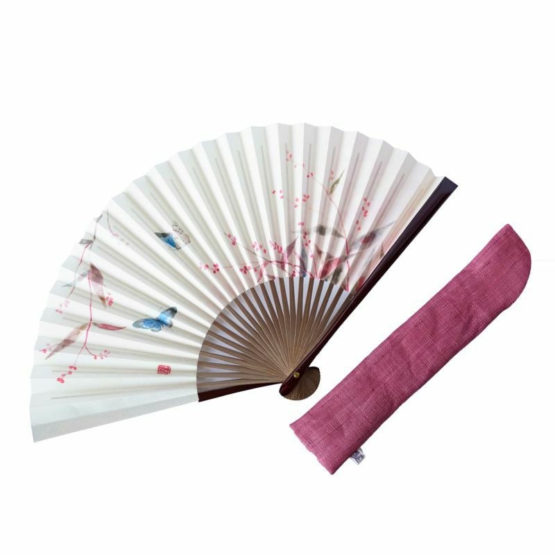 重岡良子画」扇子・ケース セット（青蝶） | かづら清老舗オンライン