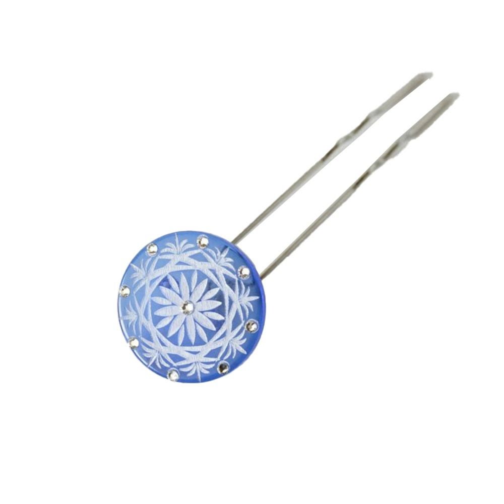 切子風 花月かんざし（丸型）ラインストーン付き | かづら清老舗