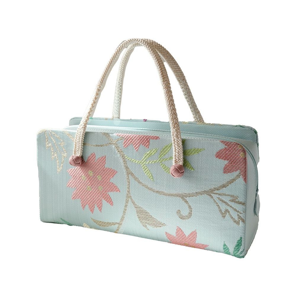 天平菱華文（水色） 西陣織和装バッグ | かづら清老舗オンラインショップ