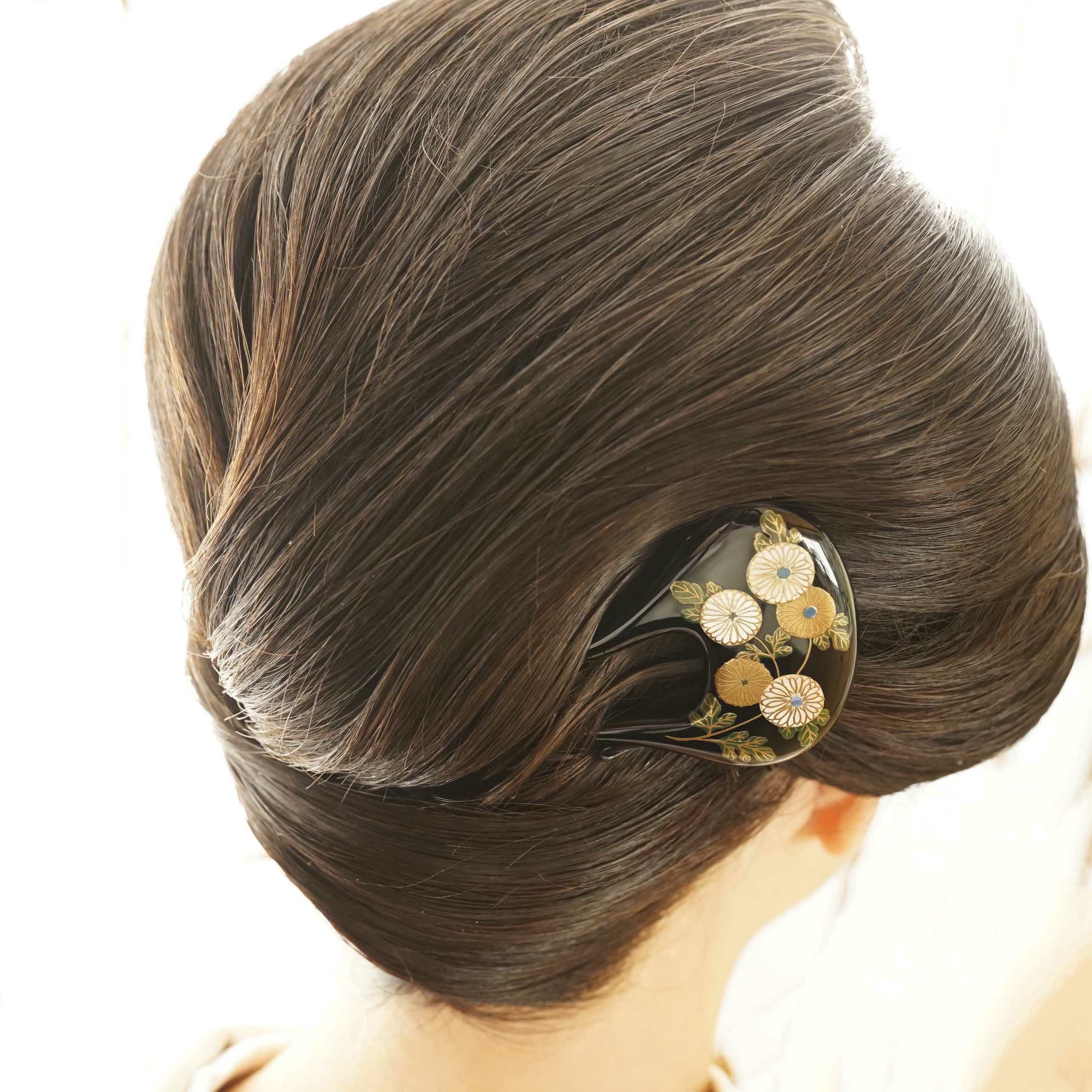 本べっ甲 純金蒔絵螺鈿かんざし 蔦文様 | かづら清老舗オンラインショップ