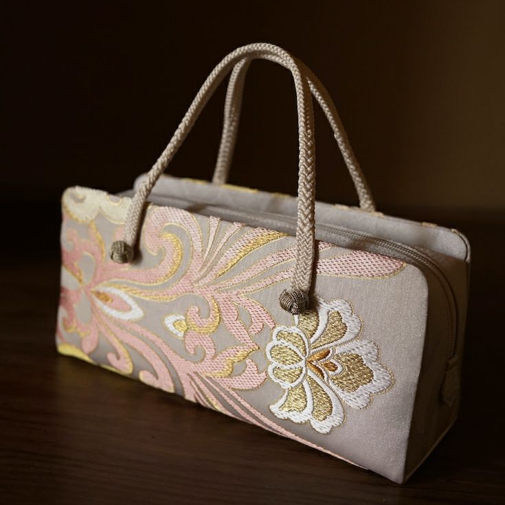 菊と葵（唐織） 西陣織和装バッグ | かづら清老舗オンラインショップ