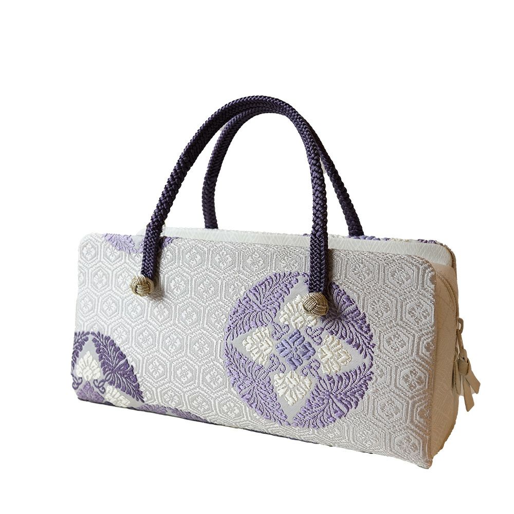 菊と葵（唐織） 西陣織和装バッグ | かづら清老舗オンラインショップ