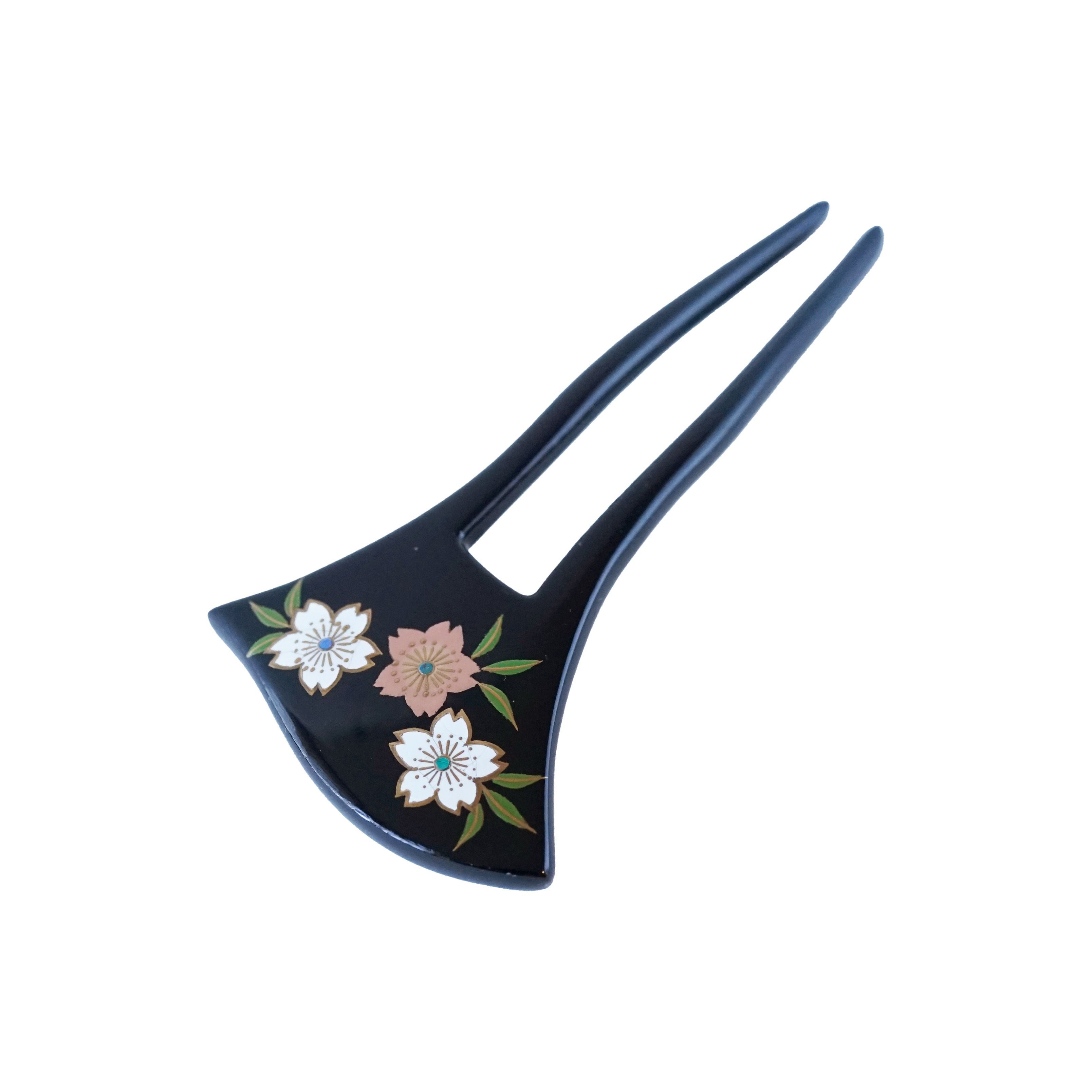 本漆純金蒔絵螺鈿かんざし 櫛・平打ちセット 桜文様 | かづら清老舗