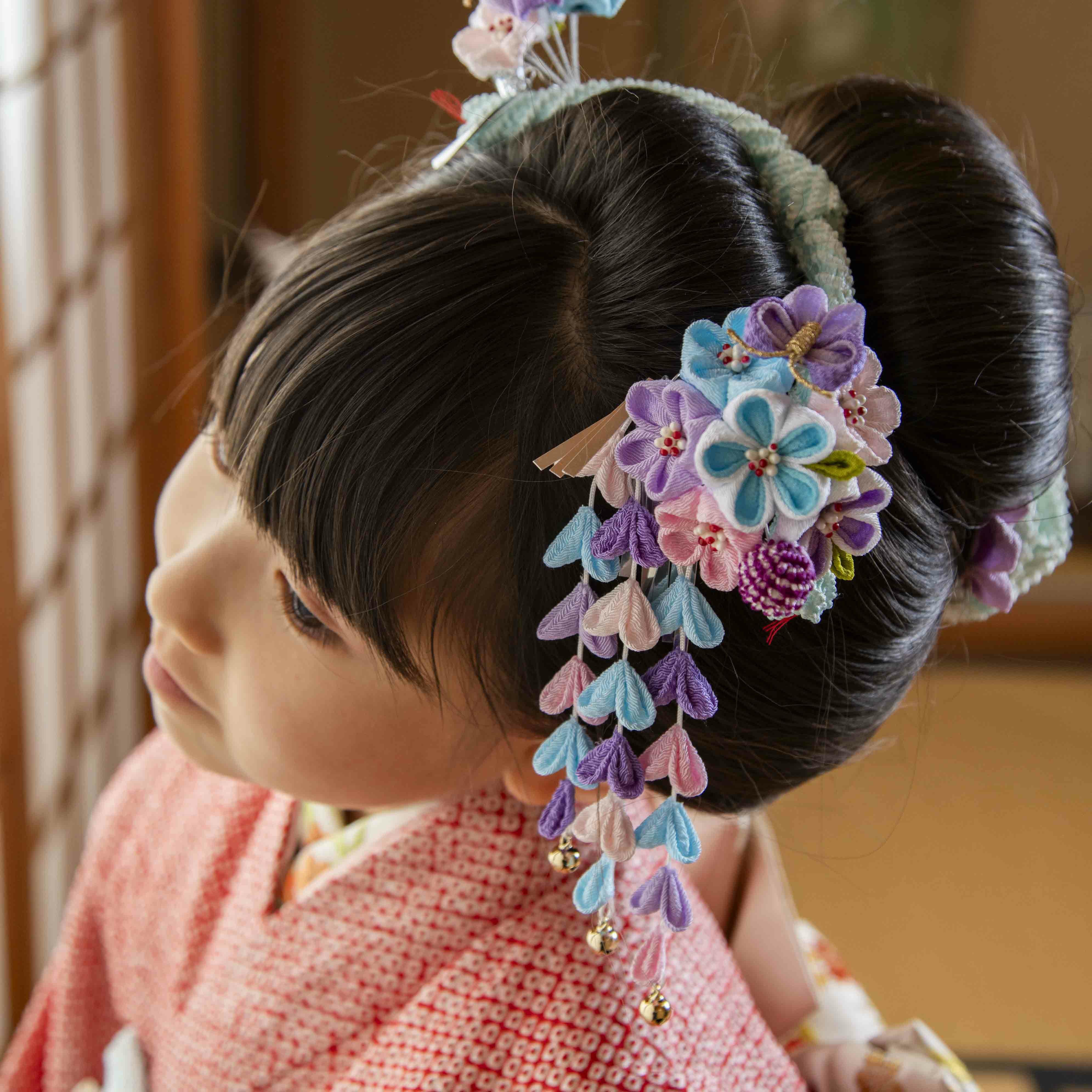 七五三髪飾り 花櫛・かんざし2点セット | かづら清老舗オンラインショップ