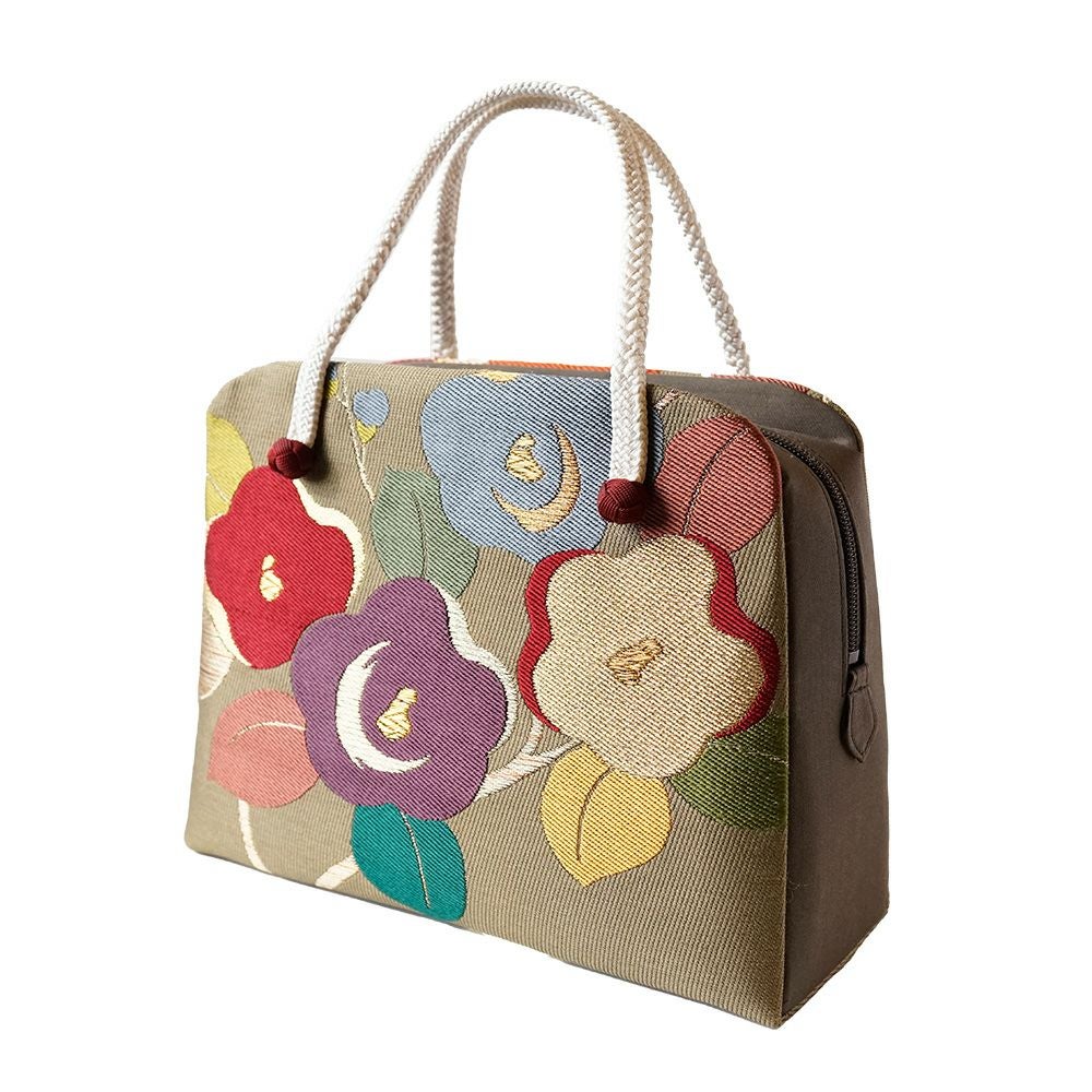 いろどり椿 西陣織和装バッグ （大） | かづら清老舗オンラインショップ